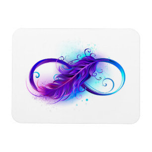 Infinity with Purple Feather Magnet