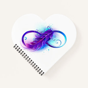 Infinity with Purple Feather Notebook