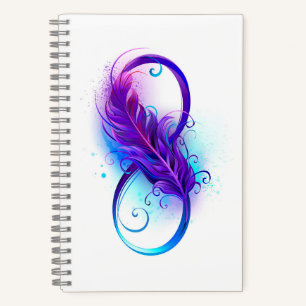 Infinity with Purple Feather Notebook