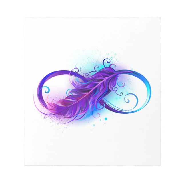 Infinity with Purple Feather Notepad (Front)
