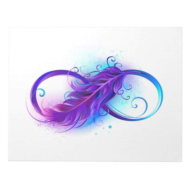 Infinity with Purple Feather Notepad (Front)
