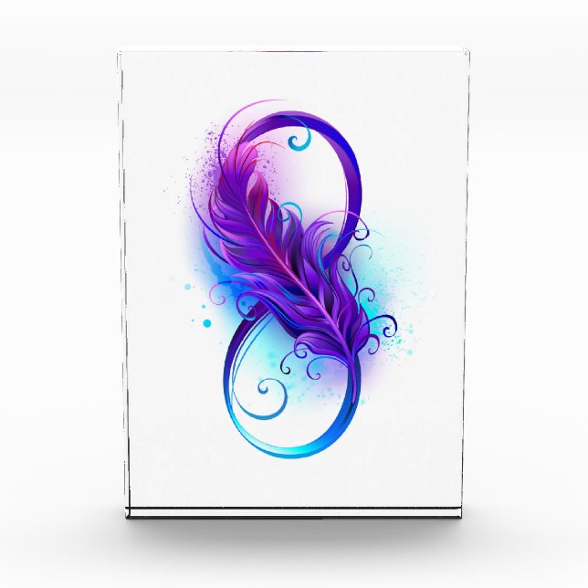 Infinity with Purple Feather Photo Block (Front)