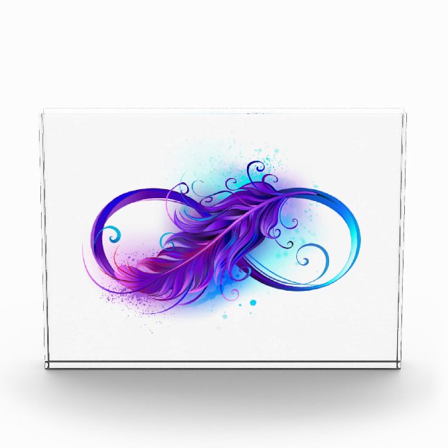 Infinity with Purple Feather Photo Block (Front)