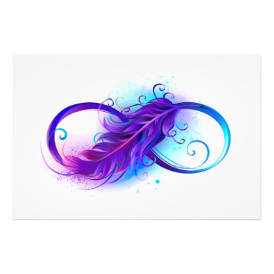 Infinity with Purple Feather Photo Print