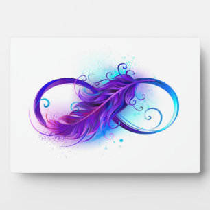 Infinity with Purple Feather Plaque