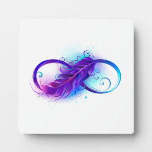 Infinity with Purple Feather Plaque