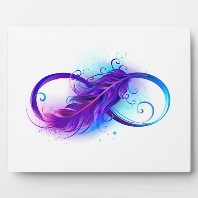 Infinity with Purple Feather Plaque (Front)