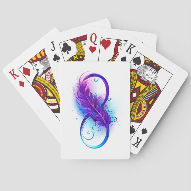Infinity with Purple Feather Playing Cards (Back)