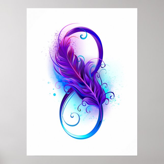 Infinity with Purple Feather Poster (Front)