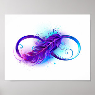 Infinity with Purple Feather Poster