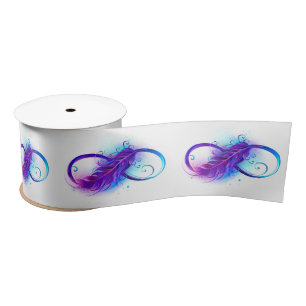 Infinity with Purple Feather Satin Ribbon