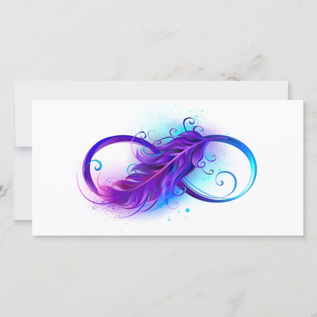 Infinity with Purple Feather Save The Date (Front)
