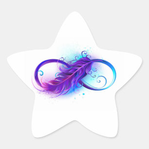 Infinity with Purple Feather Star Sticker
