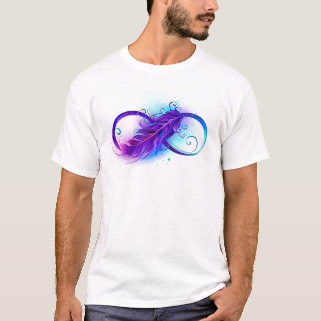 Infinity with Purple Feather T-Shirt (Front)
