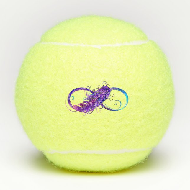 Infinity with Purple Feather Tennis Balls (Front)