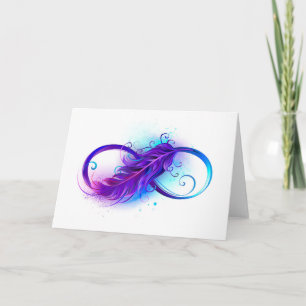 Infinity with Purple Feather Thank You Card