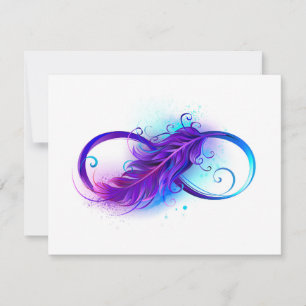 Infinity with Purple Feather Thank You Card