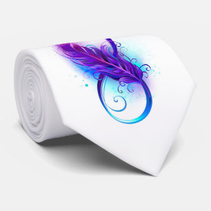 Infinity with Purple Feather Tie
