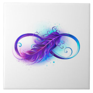 Infinity with Purple Feather Tile