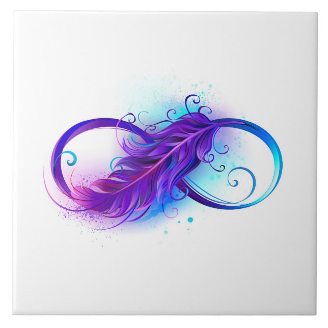 Infinity with Purple Feather Tile (Front)