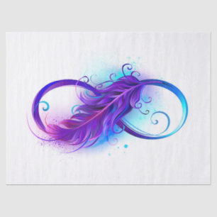 Infinity with Purple Feather Tissue Paper