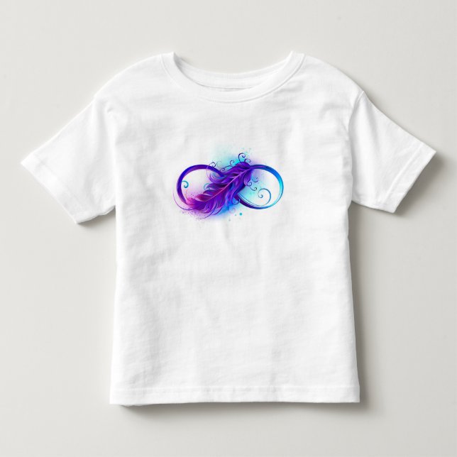 Infinity with Purple Feather Toddler T-Shirt (Front)