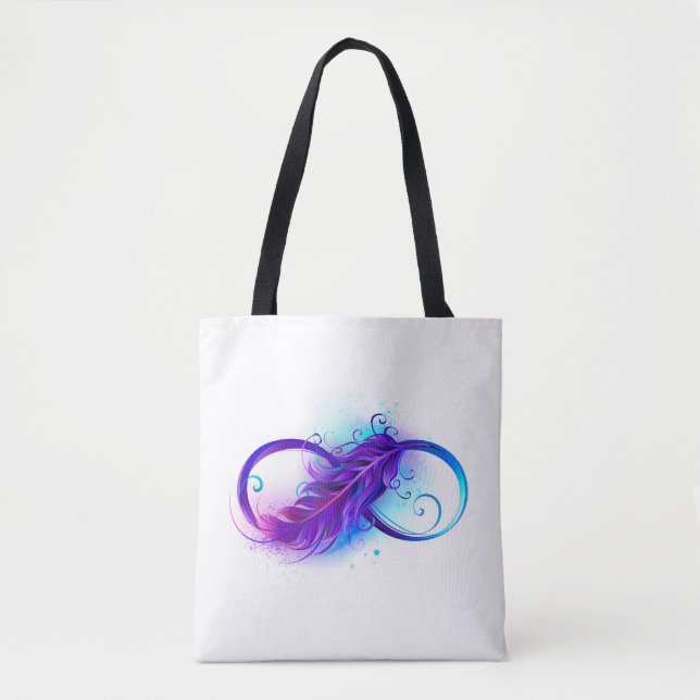 Infinity with Purple Feather Tote Bag (Front)