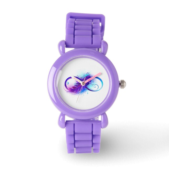 Infinity with Purple Feather Watch (Front)