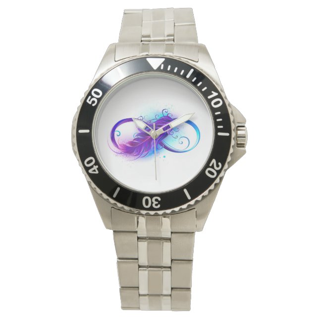 Infinity with Purple Feather Watch (Front)
