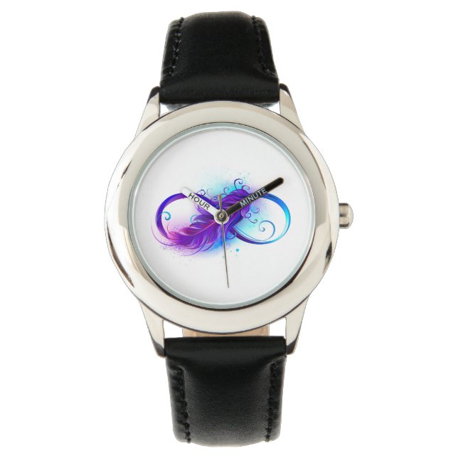 Infinity with Purple Feather Watch (Front)