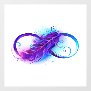 Infinity with Purple Feather Window Cling