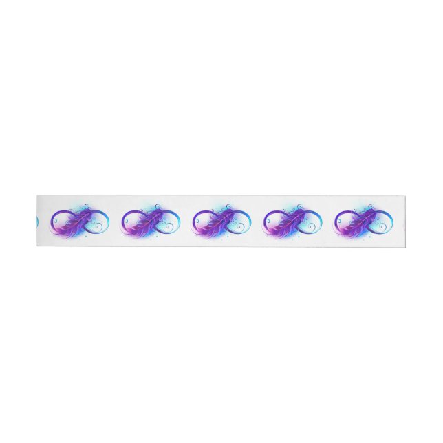Infinity with Purple Feather Wraparound Address Label (Individual)