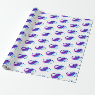 Infinity with Purple Feather Wrapping Paper