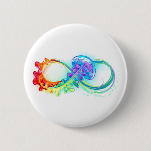 Infinity with Rainbow Jellyfish 6 Cm Round Badge