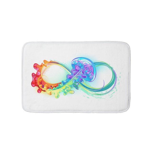 Infinity with Rainbow Jellyfish Bath Mat (Front)