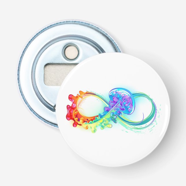 Infinity with Rainbow Jellyfish Bottle Opener (Front)