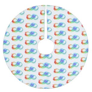 Infinity with Rainbow Jellyfish Brushed Polyester Tree Skirt