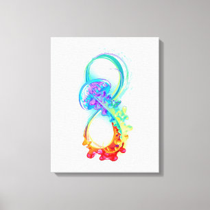 Infinity with Rainbow Jellyfish Canvas Print