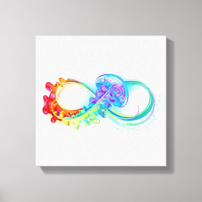 Infinity with Rainbow Jellyfish Canvas Print (Front)