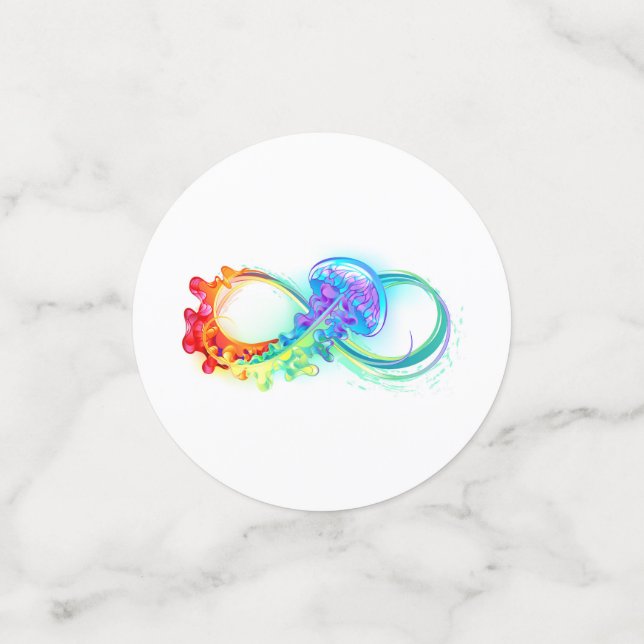 Infinity with Rainbow Jellyfish Confetti (Small Front)