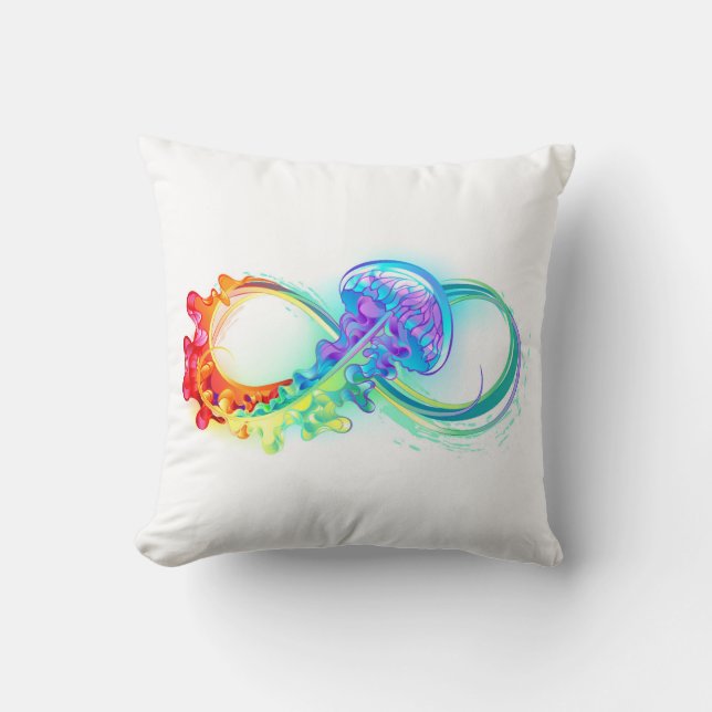 Infinity with Rainbow Jellyfish Cushion (Front)
