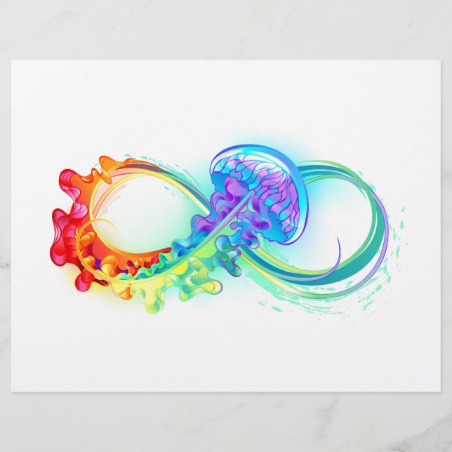 Infinity with Rainbow Jellyfish Custom Letterhead (Front)