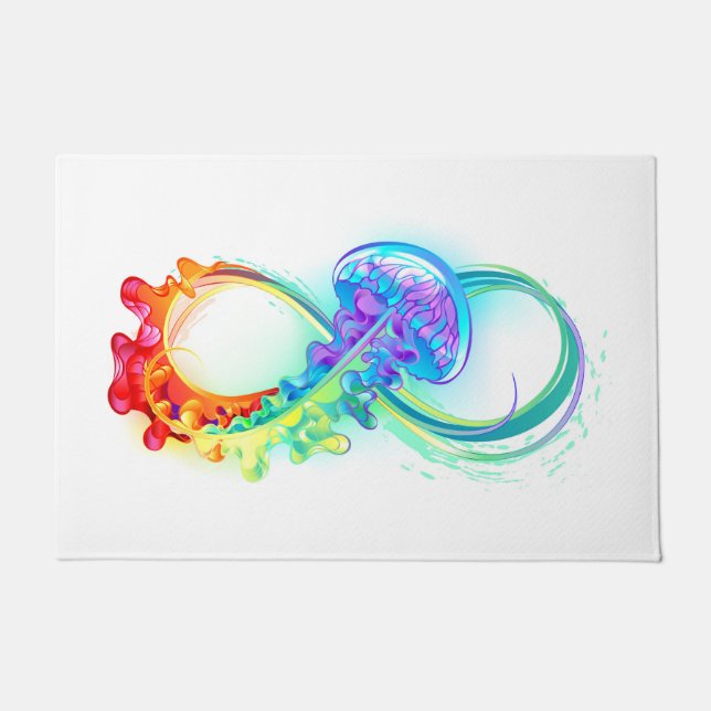 Infinity with Rainbow Jellyfish Doormat (Front)