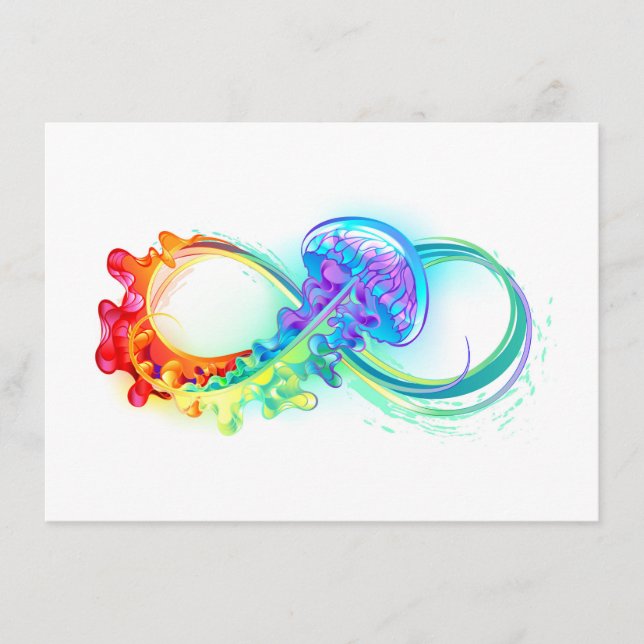 Infinity with Rainbow Jellyfish Enclosure Card (Front)