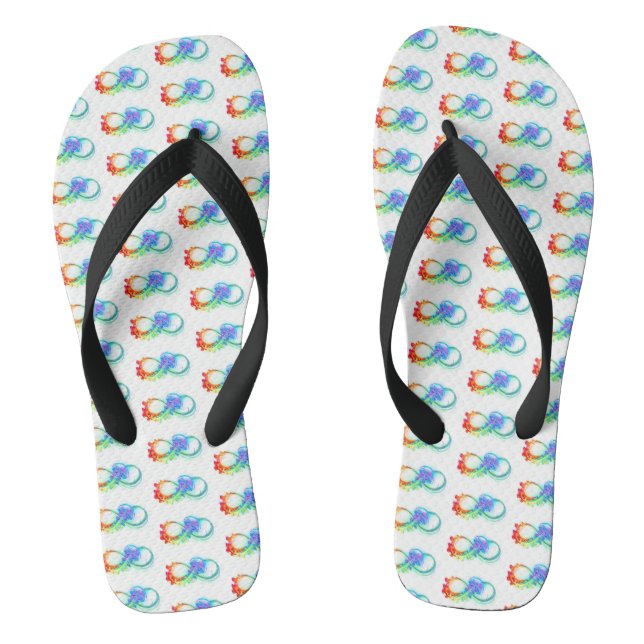 Infinity with Rainbow Jellyfish Flip Flops (Footbed)