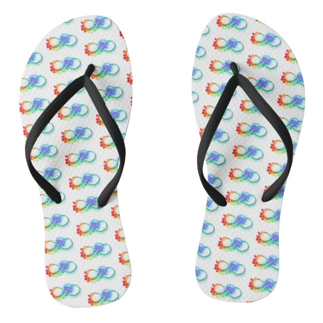 Infinity with Rainbow Jellyfish Flip Flops (Footbed)