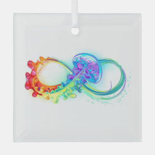 Infinity with Rainbow Jellyfish Glass Tree Decoration