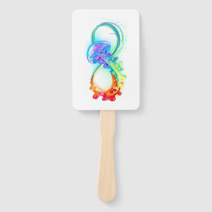 Infinity with Rainbow Jellyfish Hand Fan