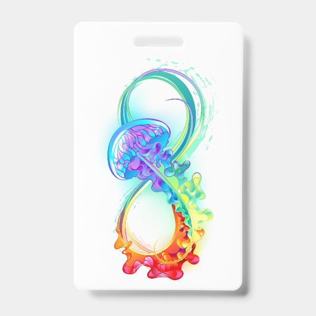 Infinity with Rainbow Jellyfish ID Badge (Front)