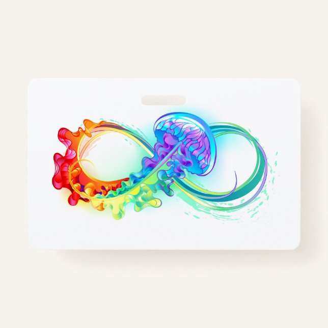 Infinity with Rainbow Jellyfish ID Badge (Front)